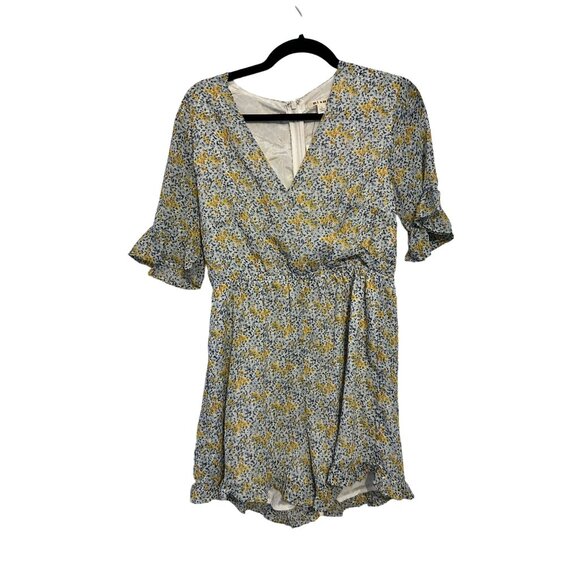 Francesca's‎ Miami white and yellow romper NEW L - Picture 1 of 7